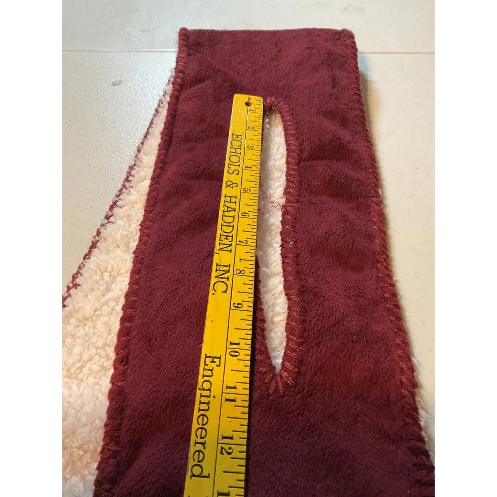 Private Quarters North Woods Scarf Brick Red Sherpa Fleece Pull Through 7.5x70